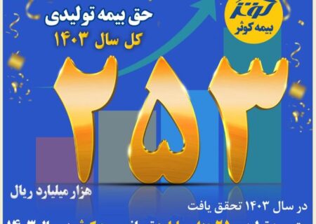 حق بیمه تولیدی ۲۵ هزار میلیارد تومانی بیمه کوثر در سال ۱۴۰۳